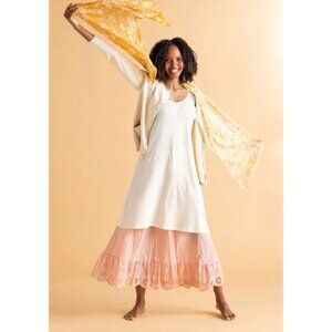 Woven petticoat slip in organic cotton pink marble